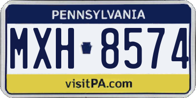 PA license plate MXH8574