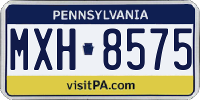 PA license plate MXH8575