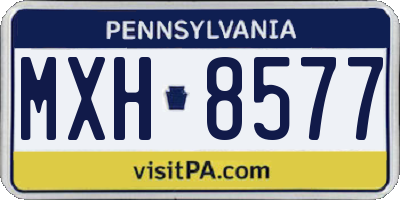 PA license plate MXH8577