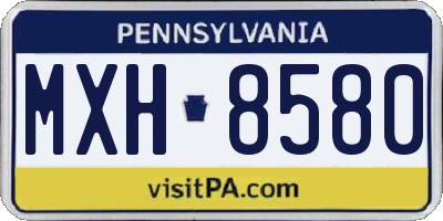 PA license plate MXH8580