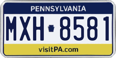 PA license plate MXH8581