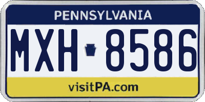 PA license plate MXH8586
