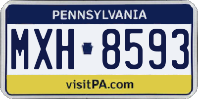 PA license plate MXH8593