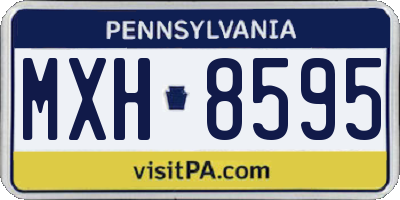 PA license plate MXH8595