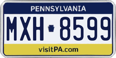 PA license plate MXH8599