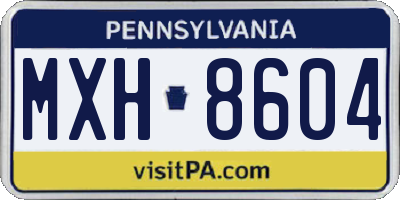 PA license plate MXH8604