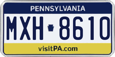 PA license plate MXH8610