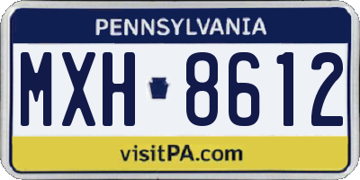 PA license plate MXH8612