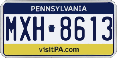 PA license plate MXH8613