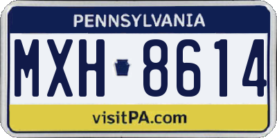 PA license plate MXH8614