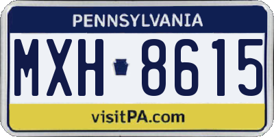 PA license plate MXH8615