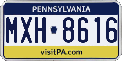PA license plate MXH8616