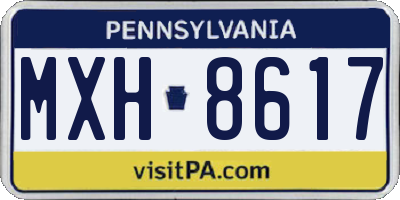 PA license plate MXH8617