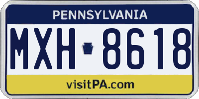 PA license plate MXH8618