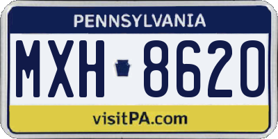 PA license plate MXH8620