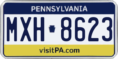 PA license plate MXH8623