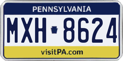 PA license plate MXH8624