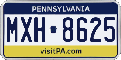 PA license plate MXH8625