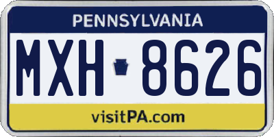 PA license plate MXH8626