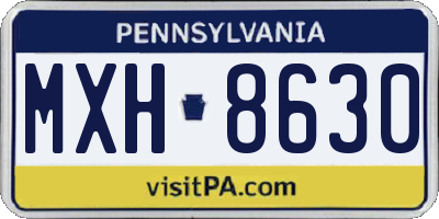 PA license plate MXH8630