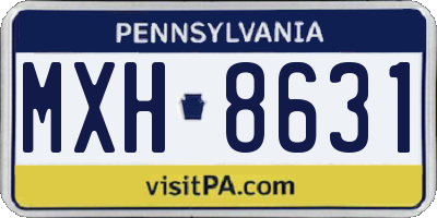 PA license plate MXH8631