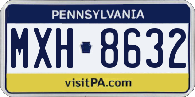 PA license plate MXH8632