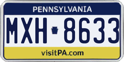 PA license plate MXH8633
