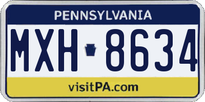 PA license plate MXH8634