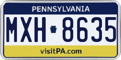 PA license plate MXH8635