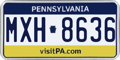 PA license plate MXH8636