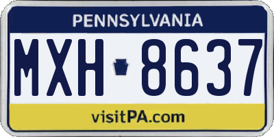 PA license plate MXH8637