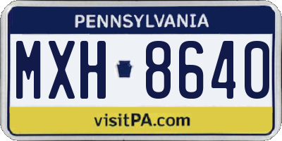 PA license plate MXH8640