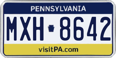 PA license plate MXH8642