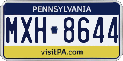 PA license plate MXH8644