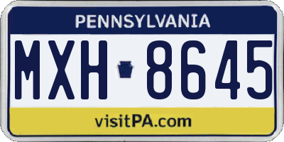 PA license plate MXH8645