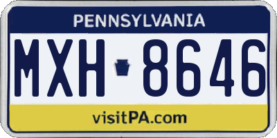 PA license plate MXH8646