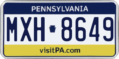 PA license plate MXH8649