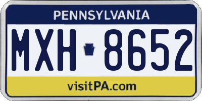 PA license plate MXH8652