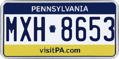 PA license plate MXH8653