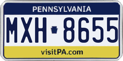 PA license plate MXH8655