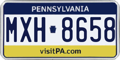 PA license plate MXH8658