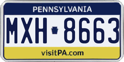 PA license plate MXH8663