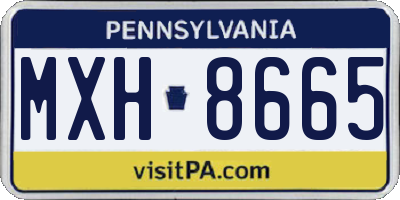 PA license plate MXH8665