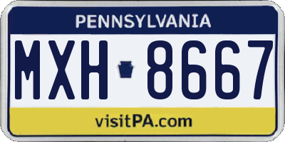 PA license plate MXH8667