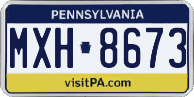 PA license plate MXH8673