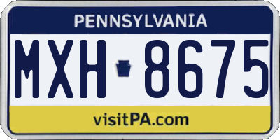 PA license plate MXH8675