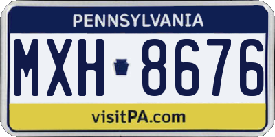 PA license plate MXH8676