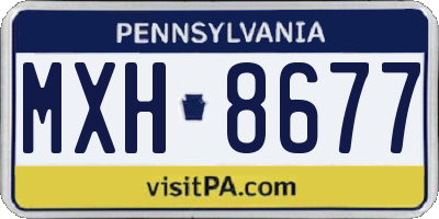 PA license plate MXH8677