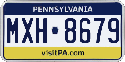 PA license plate MXH8679