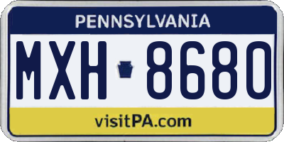 PA license plate MXH8680